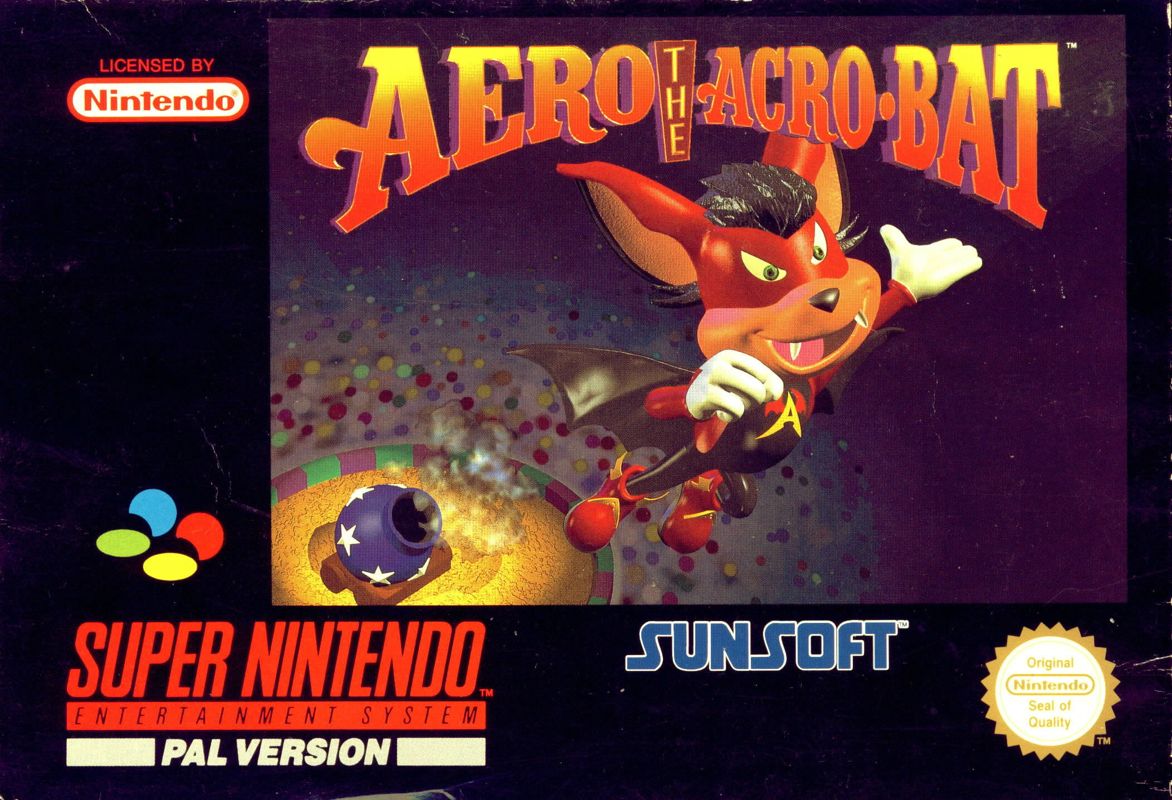Aero the Acro-Bat box art for Super Nintendo